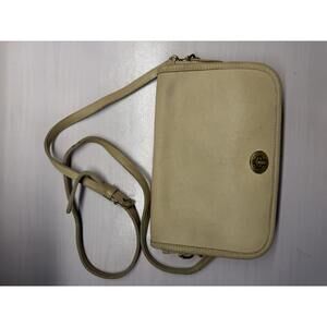 Vintage Coach Bone Leather Pocket Purse E8C-9755 USA Made Turn-Lock AS-IS